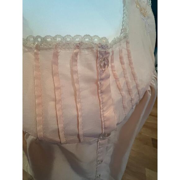 HOHANA MOO MOO VINTAGE NIGHTGOWN DELICATE PEACH WITH LACE TRIM WOMENS XL - Picture 7 of 8